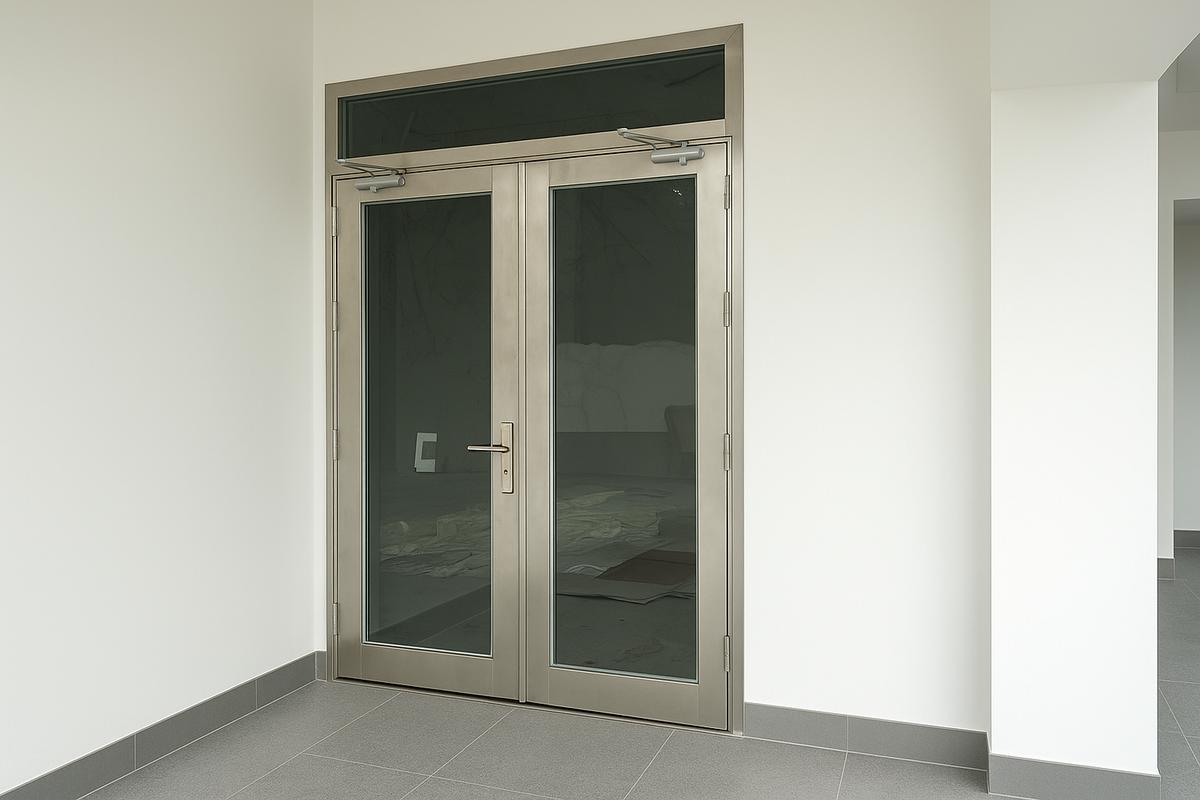 Cửa sau kính cường lực khung inox có khả năng lấy sáng tối đa và chống ăn mòn