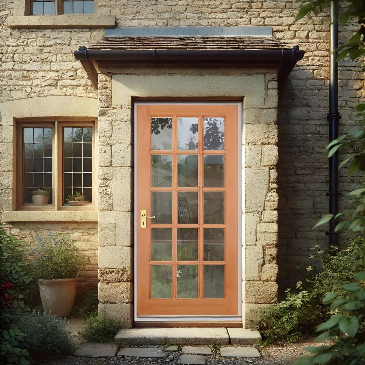 Mẫu cửa sau nhà bằng gỗ tự nhiên mang lại vẻ đẹp cổ điển và sang trọng