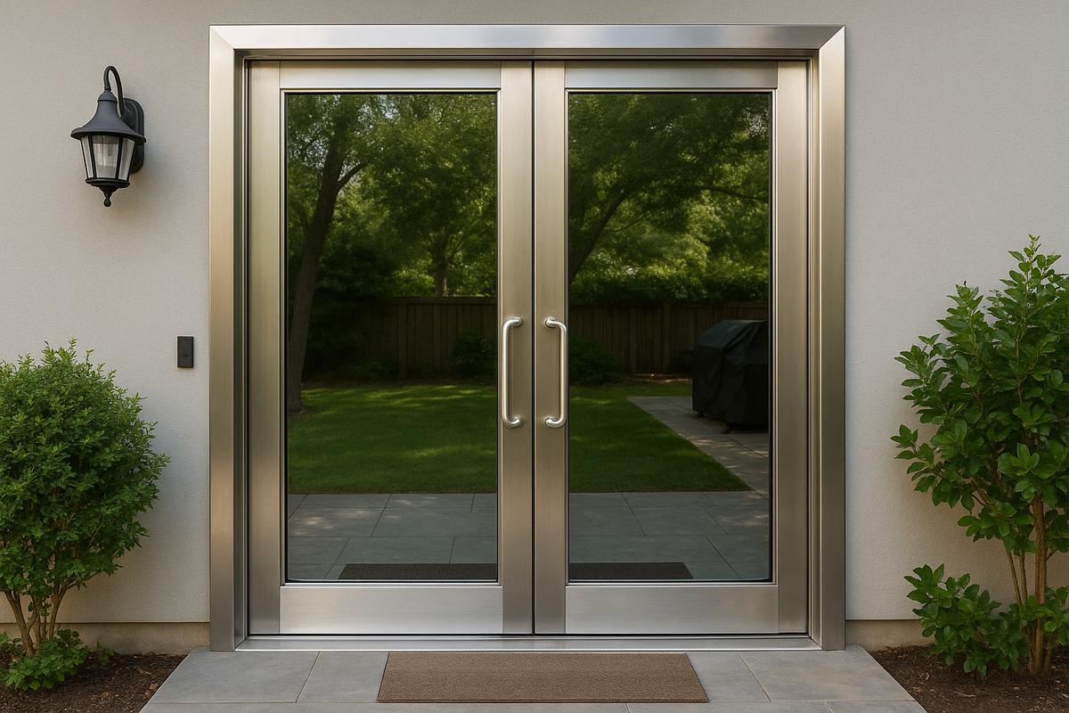 Cửa sau nhà bằng inox giúp lấy sáng tối đa và chống ăn mòn