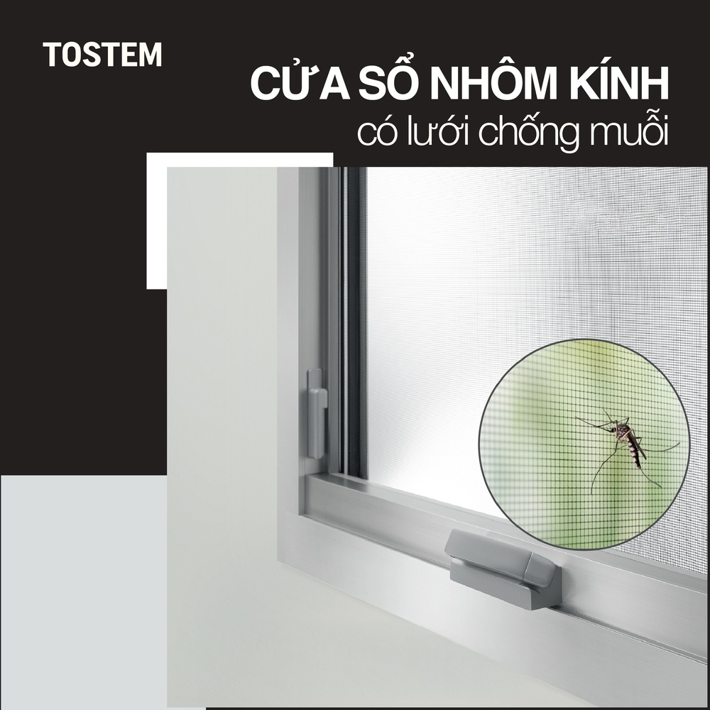 10+ mẫu cửa sổ nhôm kính có lưới chống muỗi tiện lợi và an toàn