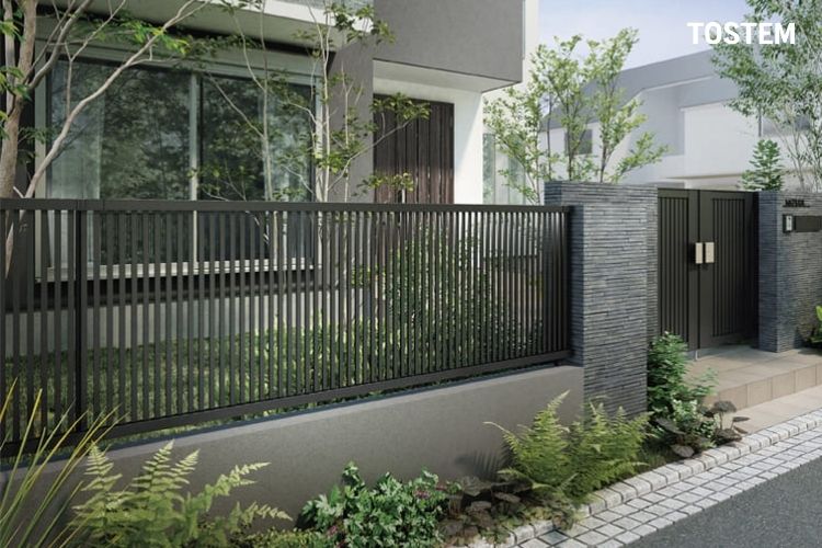 Mẫu hàng rào Fence AB cho biệt thự hiện đại đen tối giản, cực sang