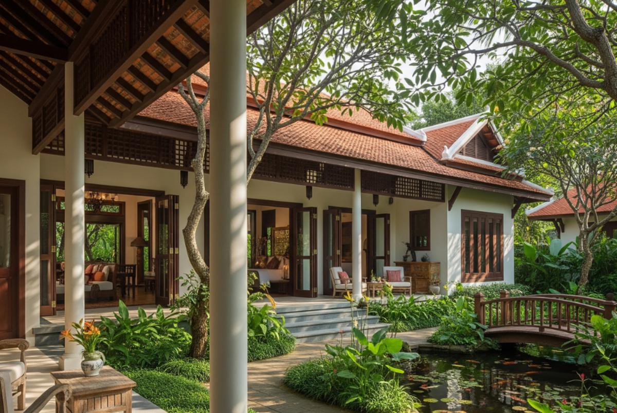 Kiến trúc 1 tầng như resort thu nhỏ.
