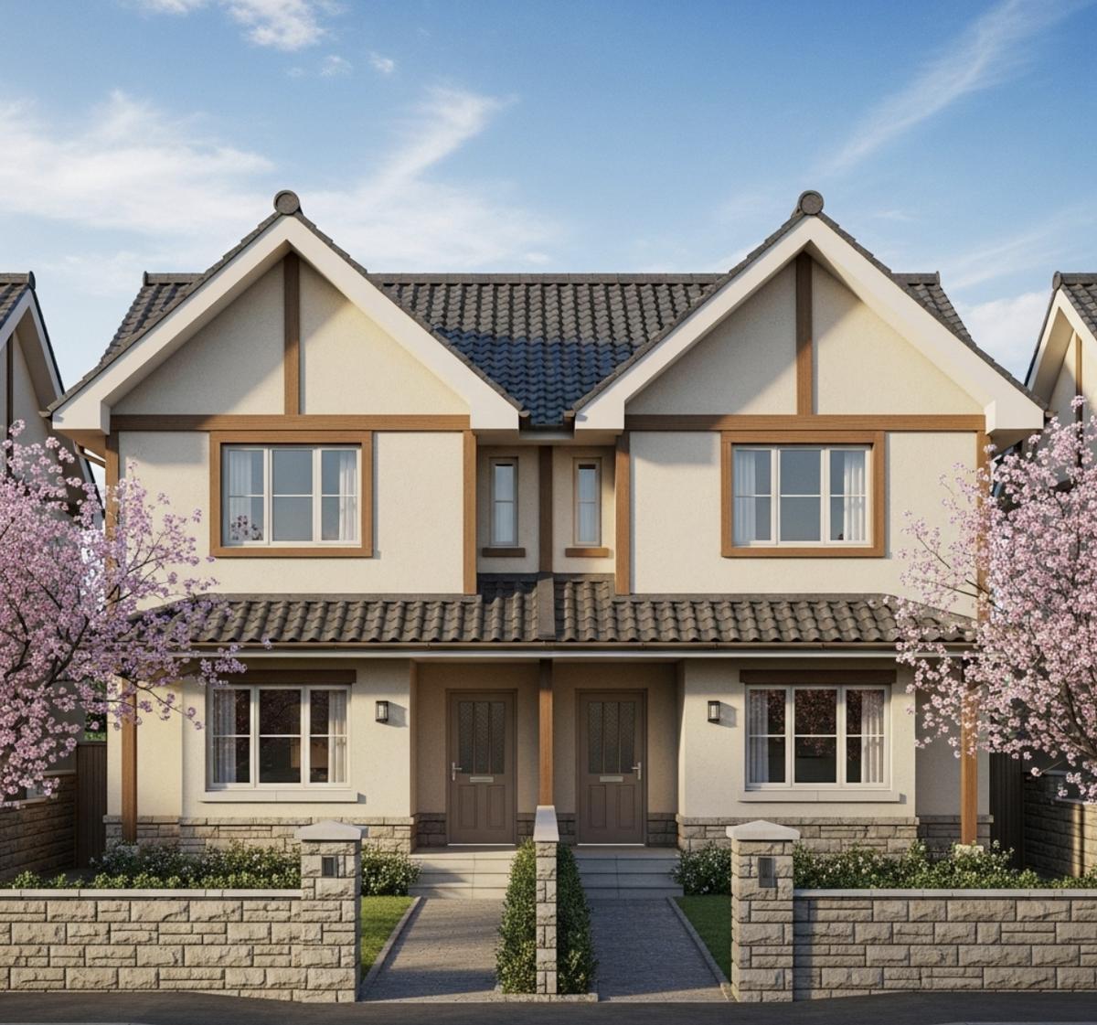 Mái dốc nhẹ, tối giản, hài hòa cùng thiên nhiên. 