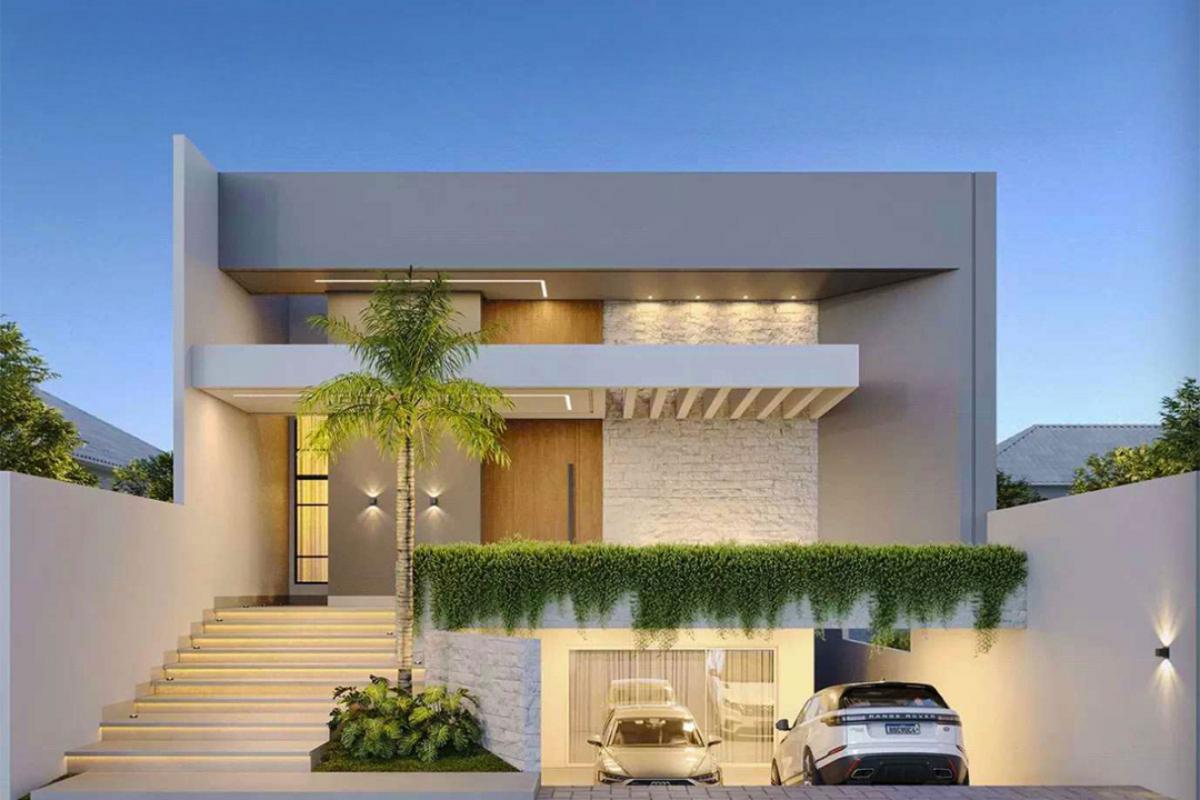 Mẫu nhà 2 tầng có gara ô tô bán hầm tối ưu diện tích và không gian sống