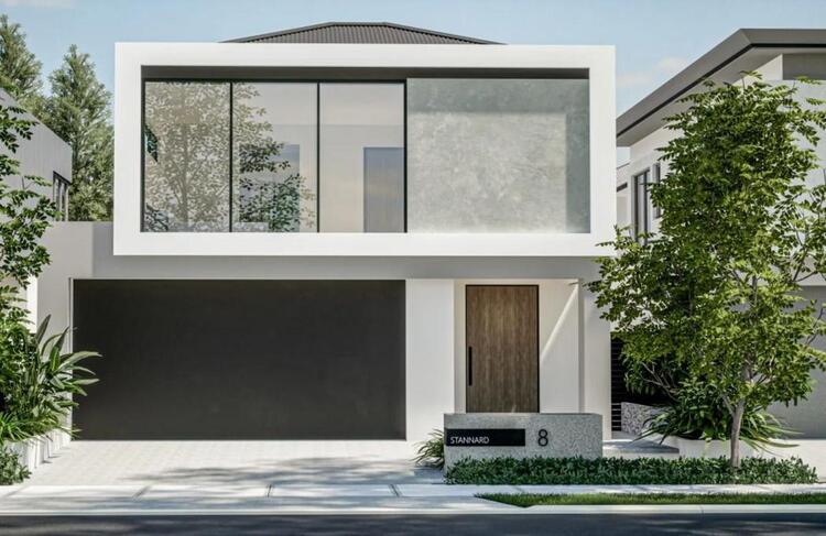 Mẫu nhà 2 tầng nông thôn 800 triệu tông trắng sáng, phong cách Wabi Sabi