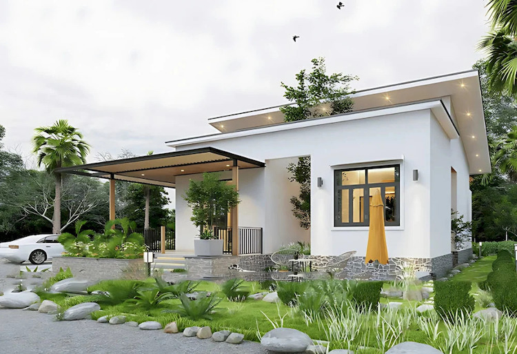 Mẫu nhà cấp 4 sân vườn hiện đại, đơn giản