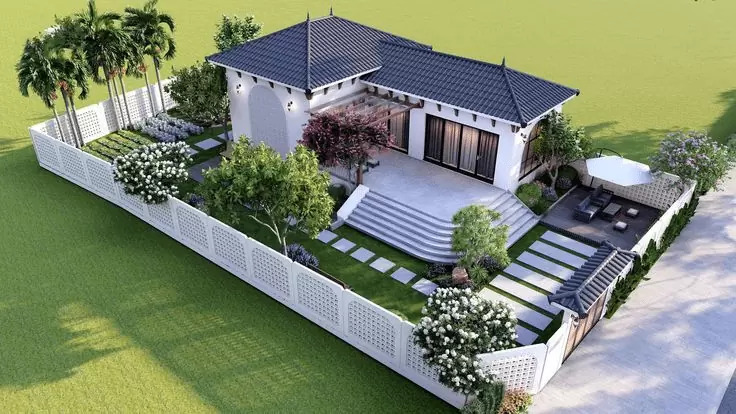 Phối cảnh Mẫu nhà cấp 4 sân vườn