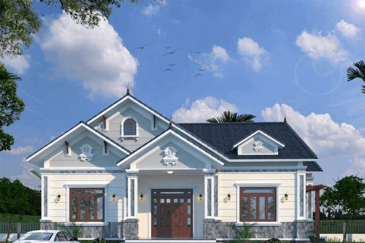 Mẫu nhà mái Thái cấp 4 hiện đại, thanh lịch