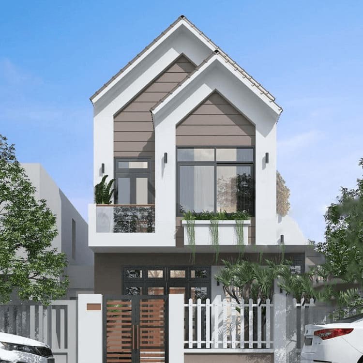 Mẫu nhà mái Thái 2 tầng hiện đại, tối ưu diện tích sử dụng