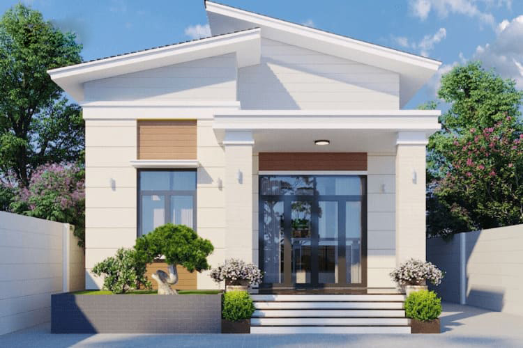 Mẫu nhà cấp 4 đẹp mái lệch, tối ưu diện tích sử dụng