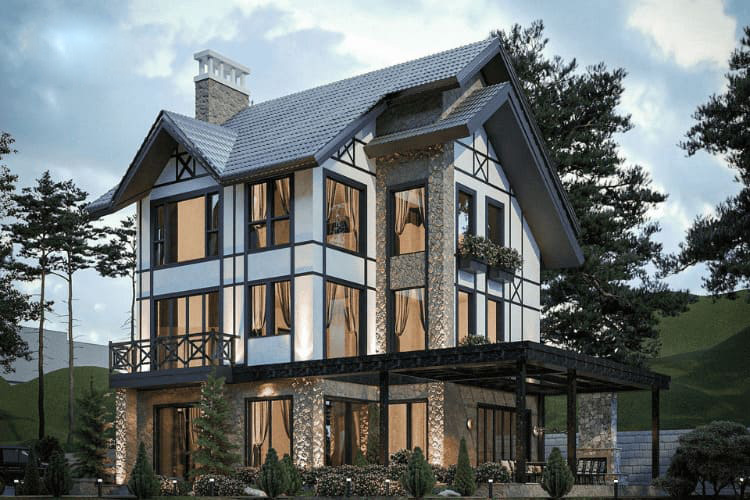 Mẫu nhà đẹp 3 tầng phong cách Bắc Âu hiện đại