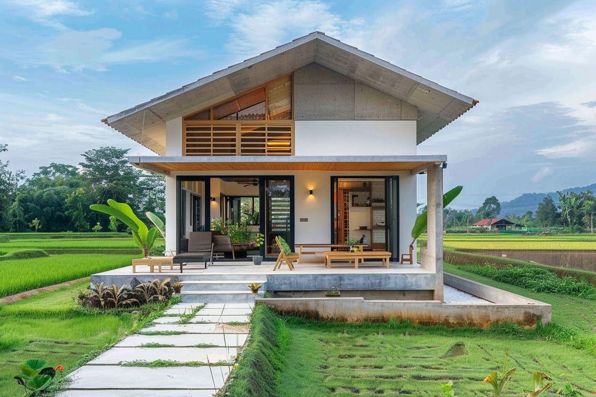 Mẫu nhà thiết kế mái Nhật phong cách hiện đại