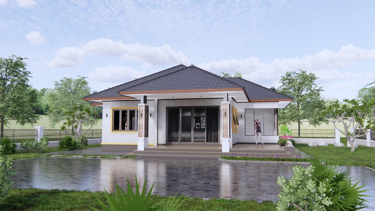 Nhà biệt thự vườn cấp 4 mái Thái mát mẻ 