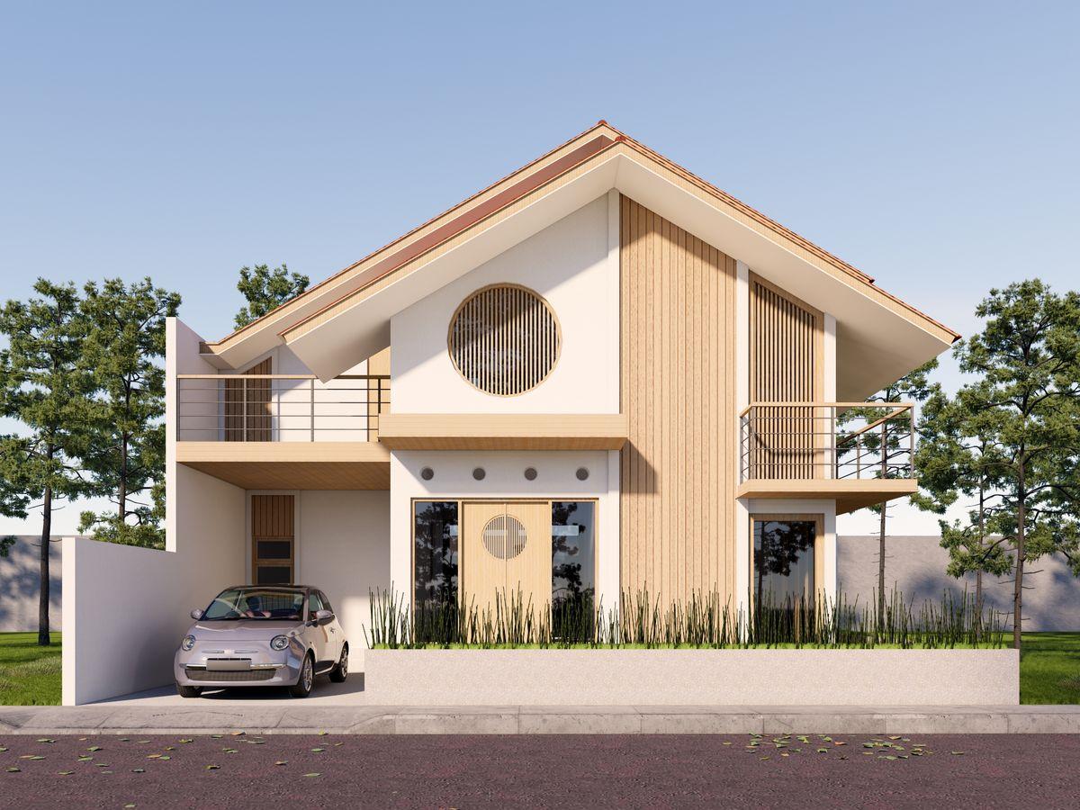 Nhà thiết kế mái nhật 2 tầng mang vẻ đẹp hiện đại kết hợp nét hài hòa