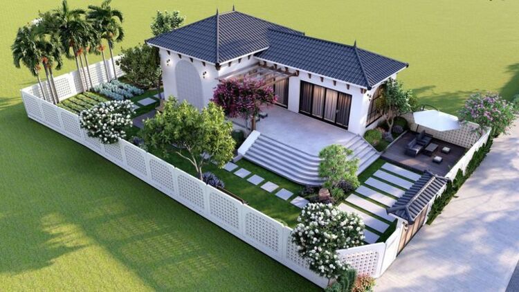 Biệt thự sân vườn mái Thái