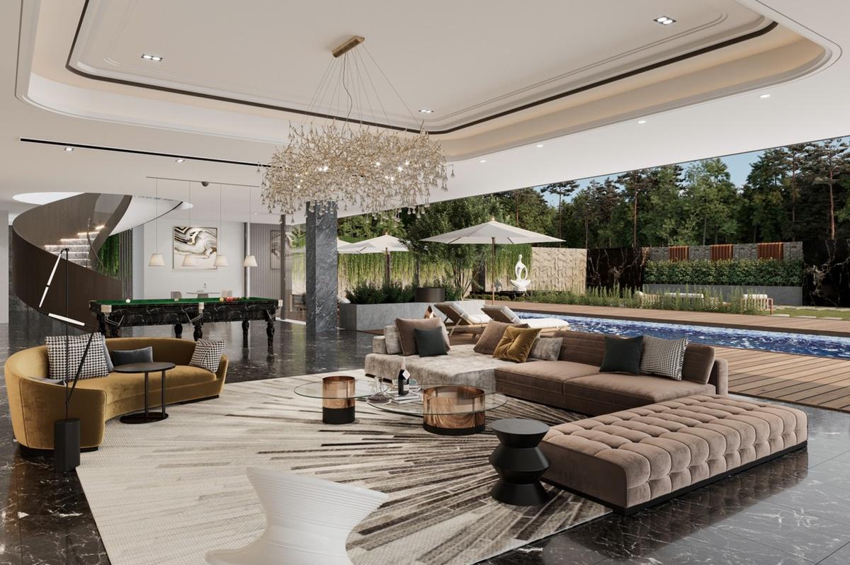 Nội thất Luxury cho biệt thự diện tích rộng. 