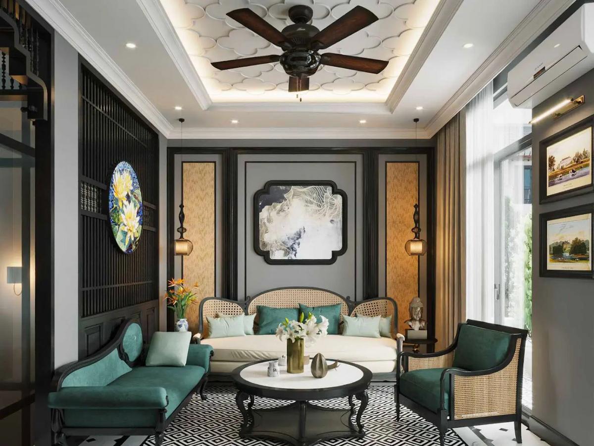 Phong cách Indochine kết hợp nét Việt và Pháp. 