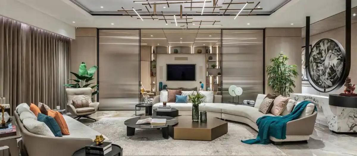 Phòng khách biệt thự Luxury sang trọng, hiện đại. 