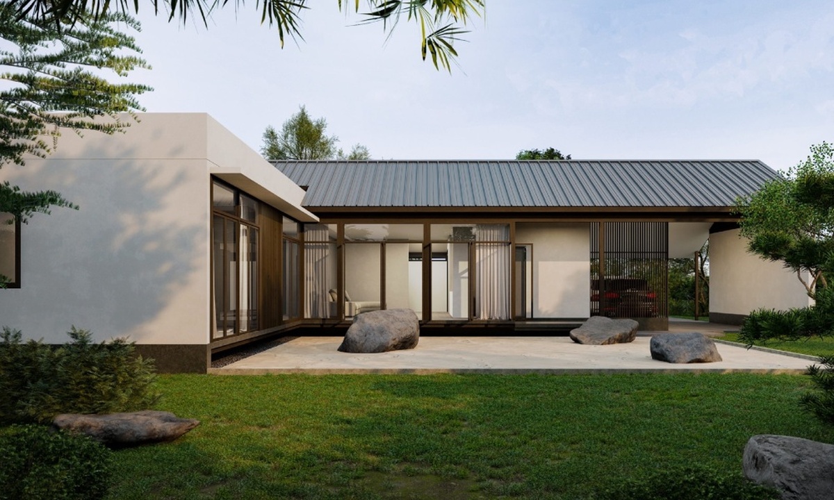 Thiết kế mái Nhật giúp biệt thự chống nóng, chống mưa