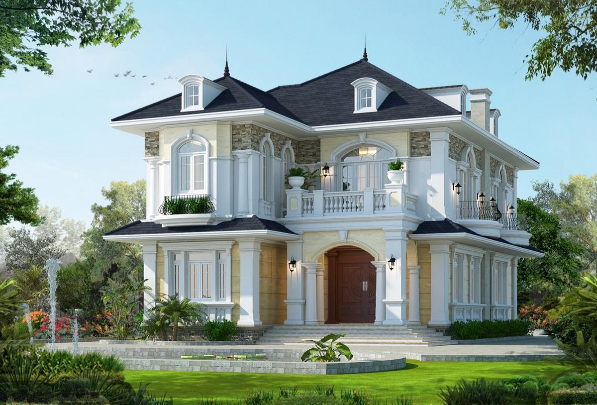 Thiết kế nội thất biệt thự mái thái nổi bật tinh tế 