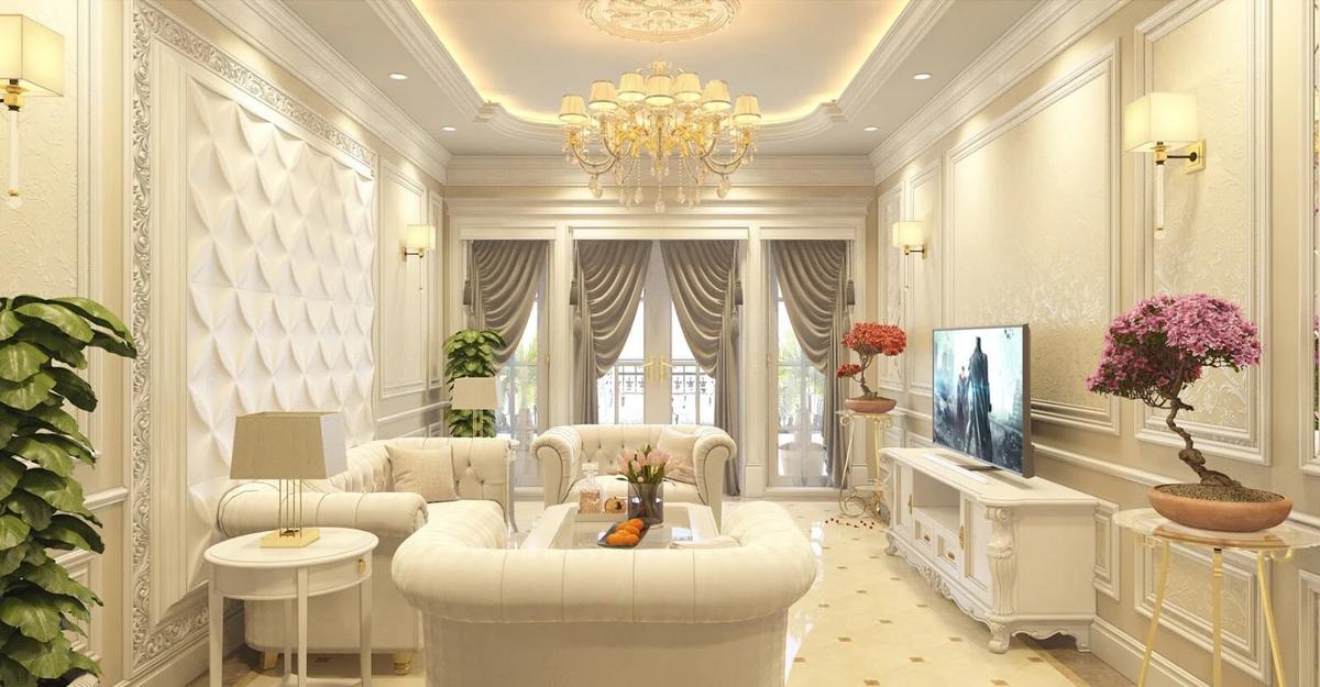 Thiết kế nội thất biệt thự mái thái tân cổ điển cuốn hút 