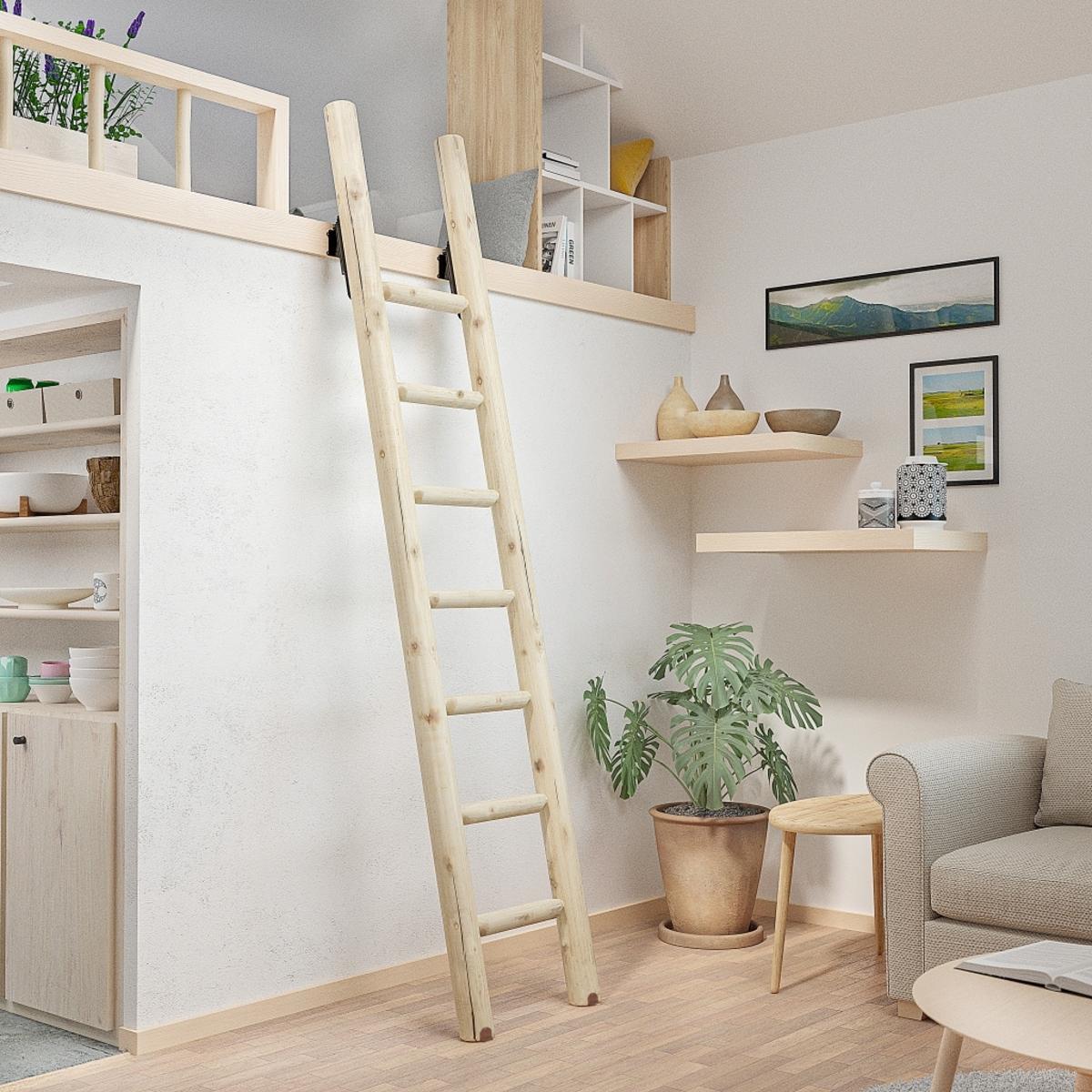Phòng đọc sách ở gác lửng tạo không gian đọc yên tĩnh, riêng tư