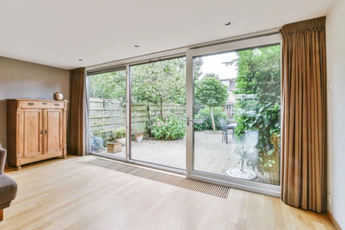 3-panel aluminum home sliding door fits luxurious, modern living spaces.