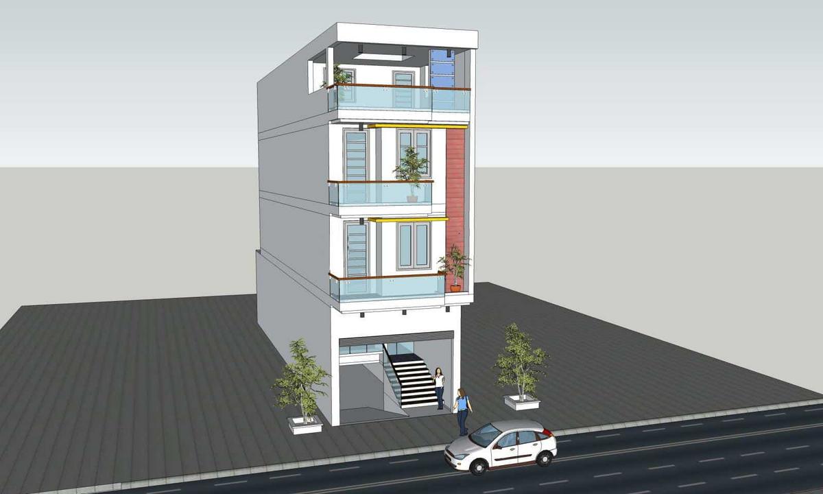 5x20 mẫu nhà có tầng hầm chìm cần tuân thủ chuẩn kích thước thiết kế