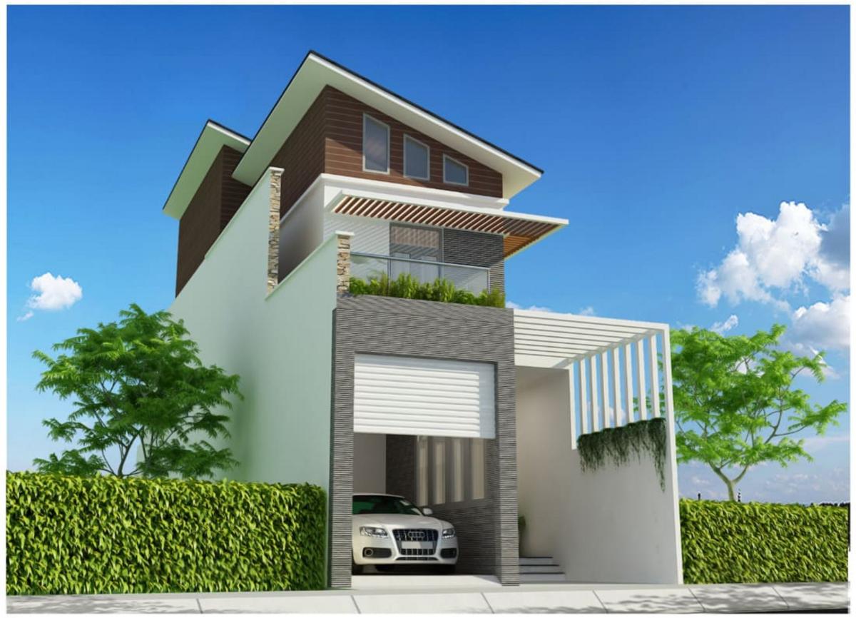 5x20 mẫu nhà có tầng hầm chìm gara xe rộng, được nhiều gia chủ ưa chuộng
