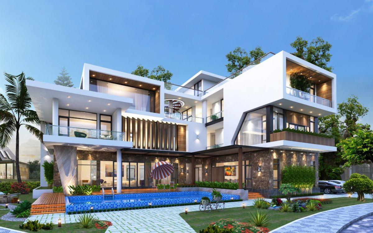 5x20 mẫu nhà có tầng hầm chìm kết hợp hồ bơi tăng giá trị công trình