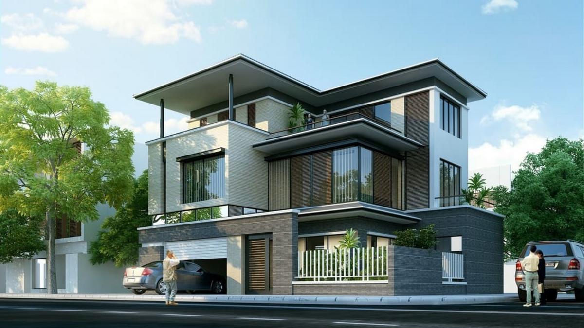 5x20 mẫu nhà có tầng hầm chìm mặt tiền sang trọng, ấn tượng