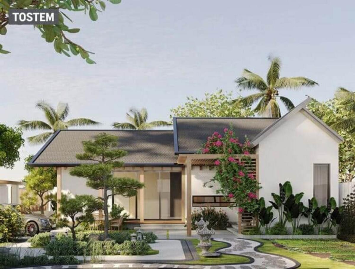 A beautiful garden house bungalow design