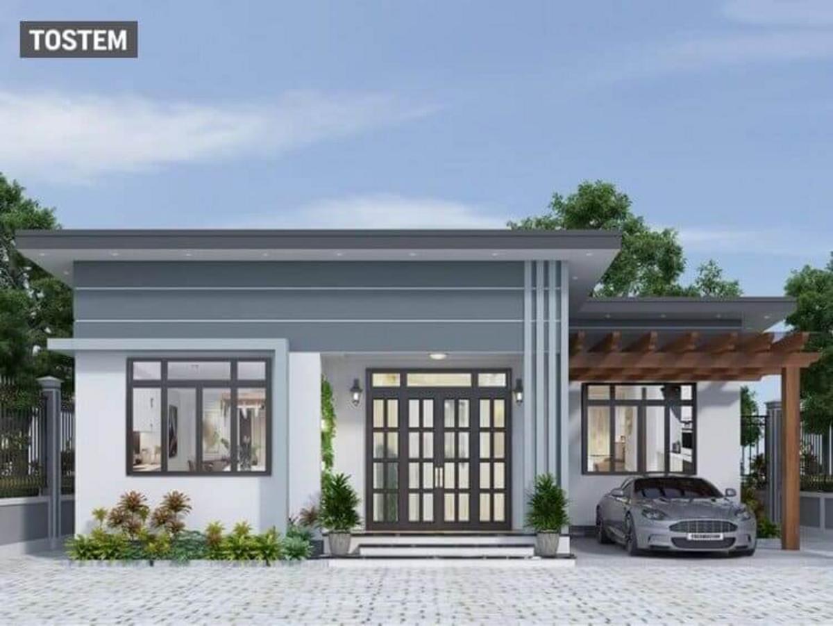 A beautiful modern flat roof bunglow image