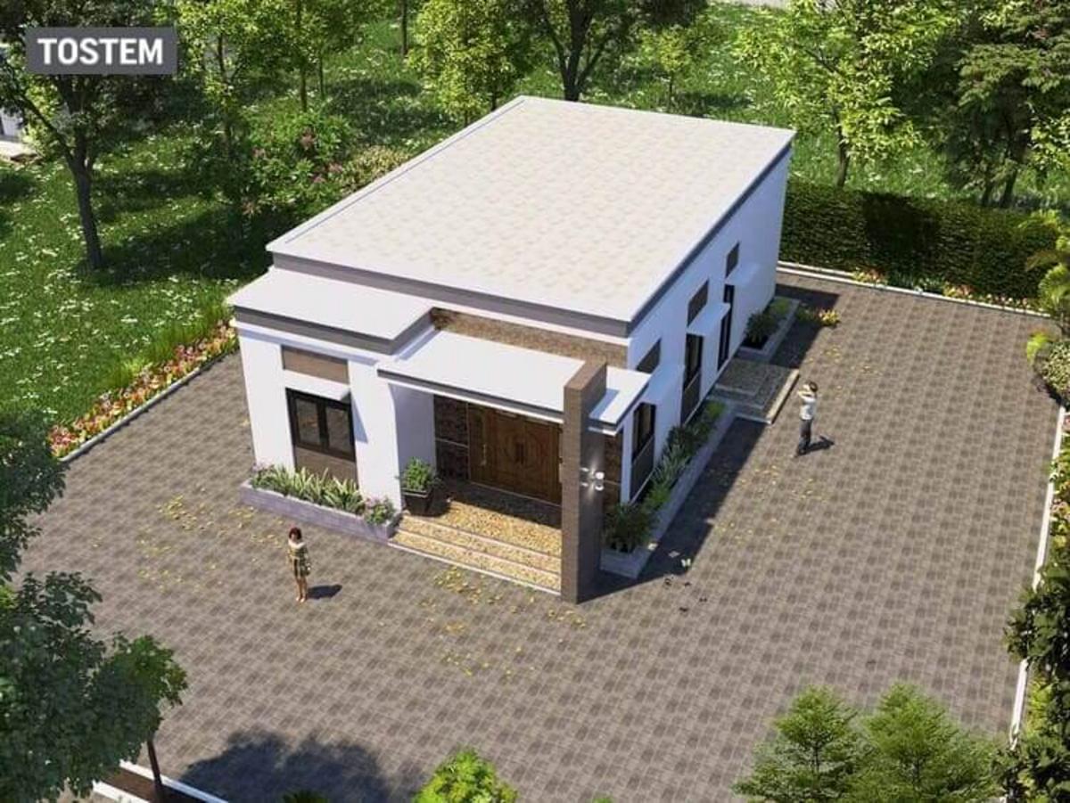 A three-bedroom beautiful bungalow designs