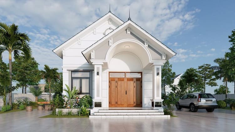 Mẫu nhà cấp 4 mái Nhật 3 phòng ngủ chống nóng, thoát nước vượt trội
