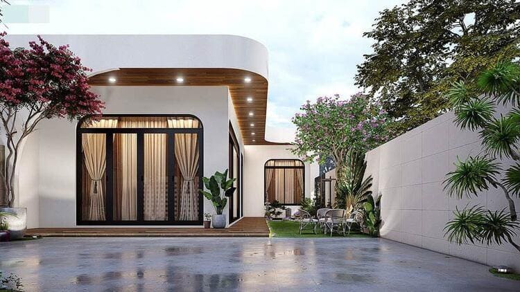 Mẫu nhà cấp 4 mái bằng sang trọng cho thành thị