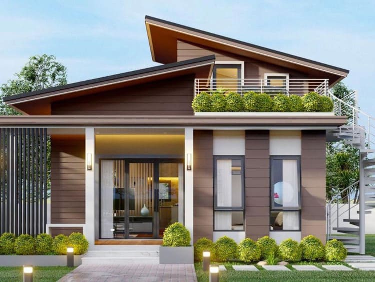 Nhà cấp 4 100m² mái lệch sử dụng cửa sổ mở hất 1 cánh thoáng mát