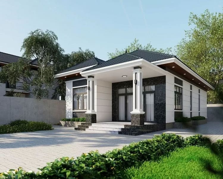 Mẫu nhà cấp 4 đẹp 3 phòng ngủ cho nhà phố hiện đại