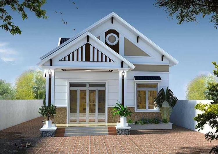 Mẫu nhà cấp 4 100m² 3 phòng ngủ đơn giản, hiện đại ở nông thôn