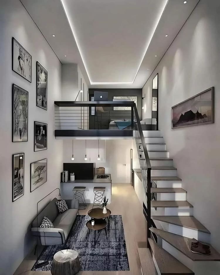 Mẫu nhà cấp 4 gác lửng hiện đại 100m² có làm phòng ngủ tiện lợi