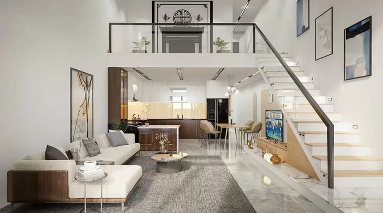Tận dụng gác lửng làm phòng thờ trang trọng cho nhà cấp 4 100m²