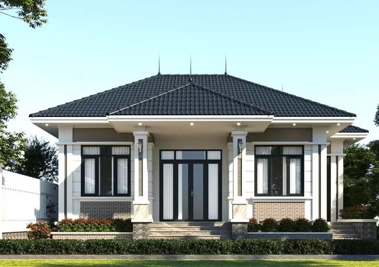 Mẫu nhà cấp 4 mái Nhật 3 phòng ngủ 100m² tinh tế, sang trọng