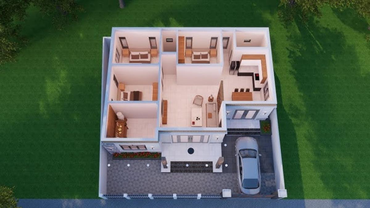 Bản vẽ nhà cấp 4 nông thôn đơn giản đáp ứng nhu cầu hiện đại