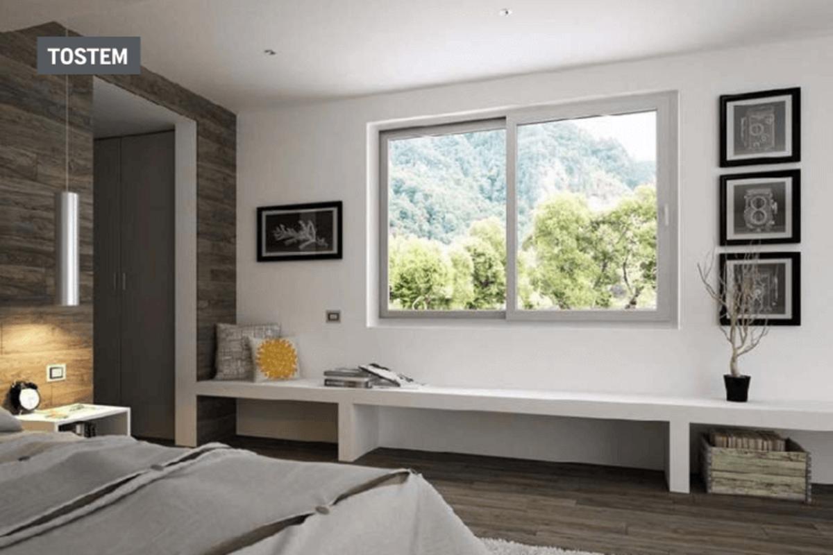 Beautiful 2-panel sliding aluminum-glass window model for bedrooms with window material types