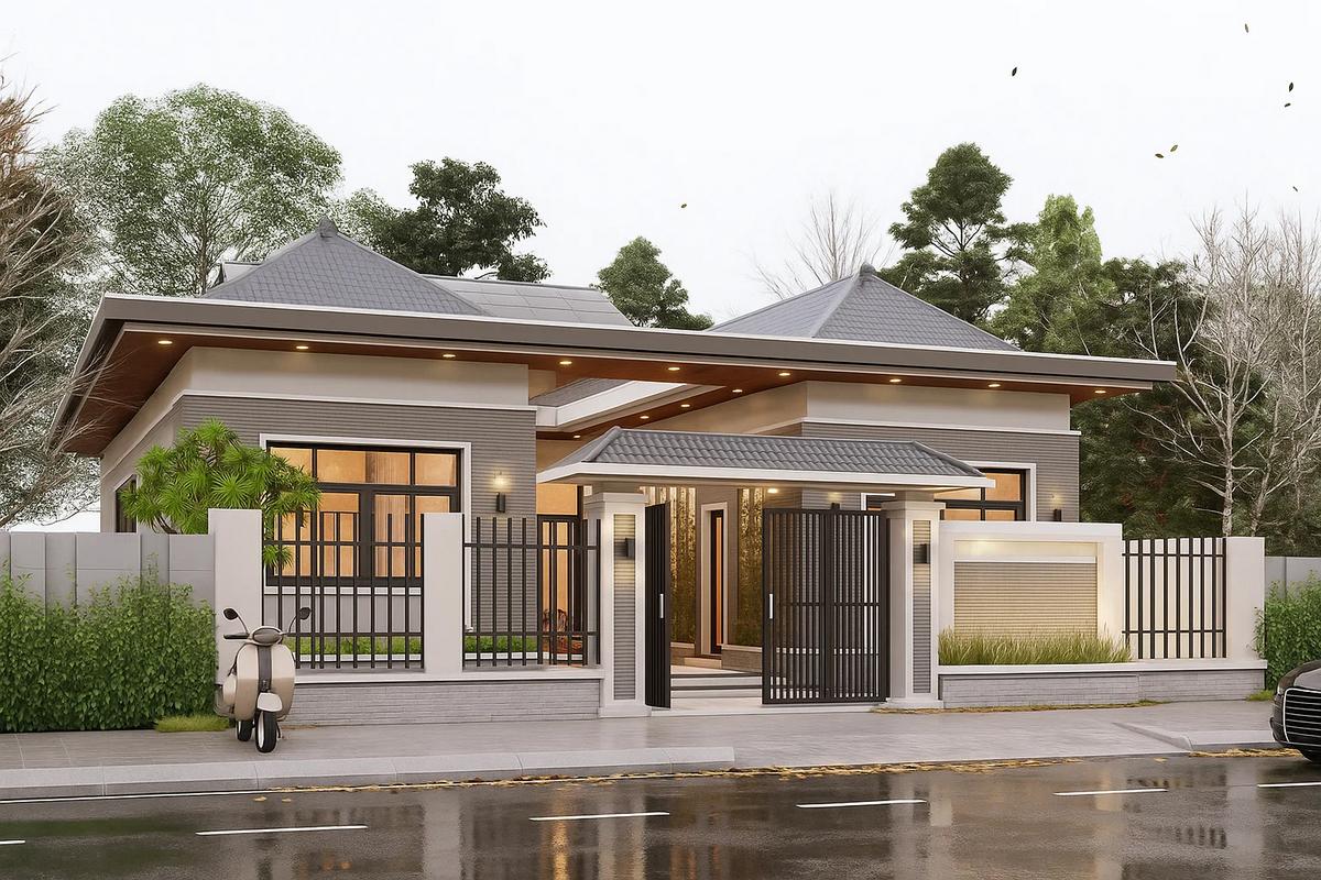 Cải tạo nhà cấp 4 thành biệt thự với hiên nhà đẹp cần nguồn lực đầu tư lớn.