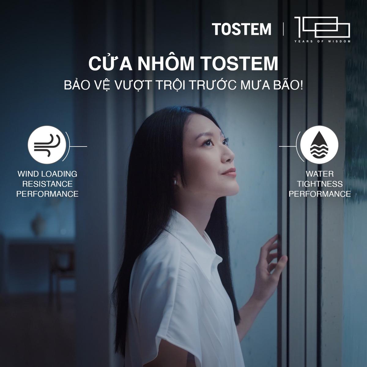 Cửa nhôm TOSTEM bền chắc, mang lại hiệu quả chống thấm cửa nhôm kính vượt trội.