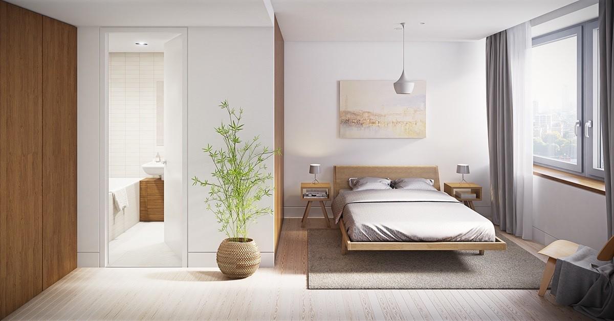 Gia chủ có thể chọn mẫu phòng ngủ đẹp với ít nội thất để tạo không gian nhẹ nhàng.