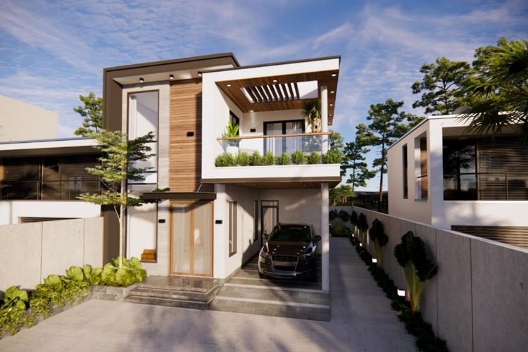 Nhiều căn nhà mặt phố thường tận dụng khu vực hiên nhà để đỗ các phương tiện đi lại