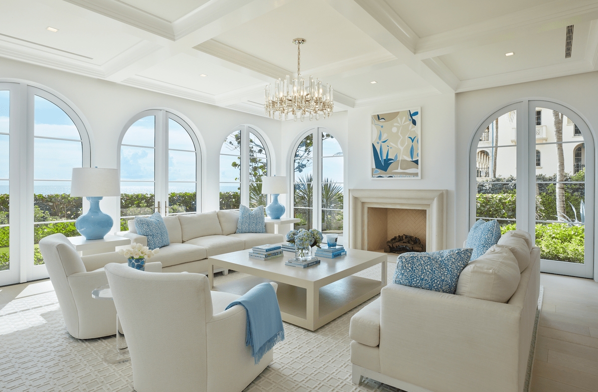 Hình ảnh phòng khách đẹp đặt sofa lớn phù hợp cho diện tích rộng rãi