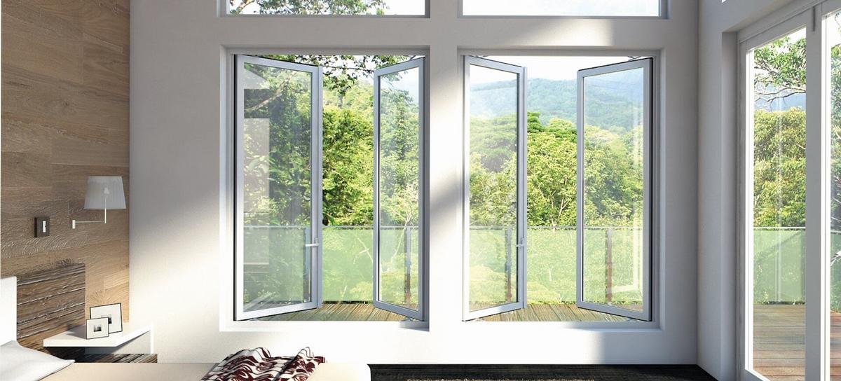 Luxury villas shine with 2-panel aluminium doors designs.